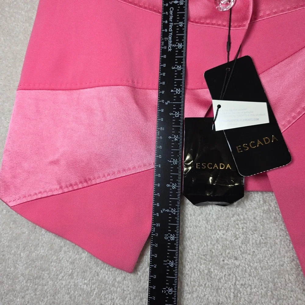 Escada Bergrid Blazer Womens US 12 EU 44 Pink Swarovski Crystal Button NWT - Picture 7 of 13